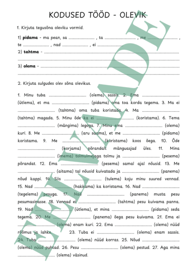 "KODUTÖÖD - olevik"