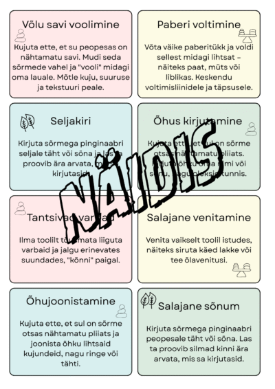 Vaiksed pausikaardid – rahulikud tegevused klassiruumi pausideks