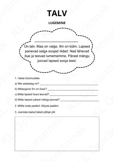TALV. Eesti keel 1. klass