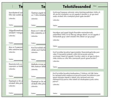 Korrutamise ja jagamise tekstülesanded