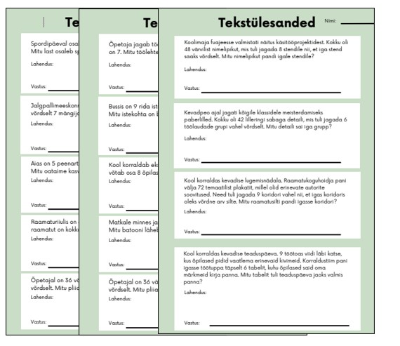 Korrutamise ja jagamise tekstülesanded