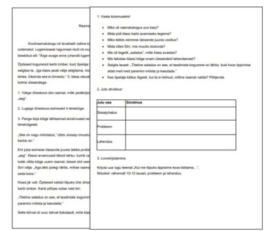 Funktsionaalne lugemine (lugemistekst ja ülesanded)