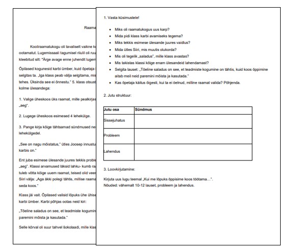 Funktsionaalne lugemine (lugemistekst ja ülesanded)