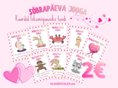 Sõbrapäeva jooga - kaardid liikumispaus tundi