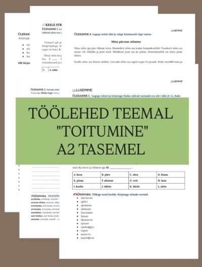 Õppevahend eesti keele A2-taseme eksamiks teemal „Toitumine“