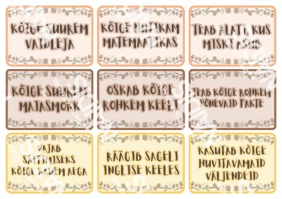 “TÕRU JA TAMMED” SUHTLUS- JA KAARDIMÄNG ARENGUVESTLUSTEKS