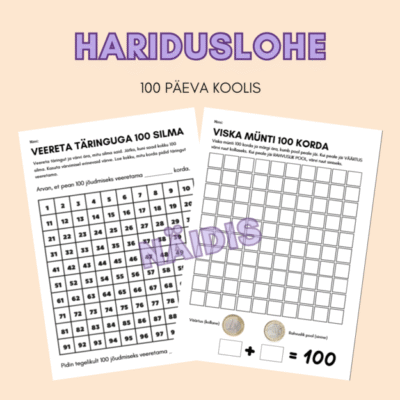 100 koolipäeva töölehed