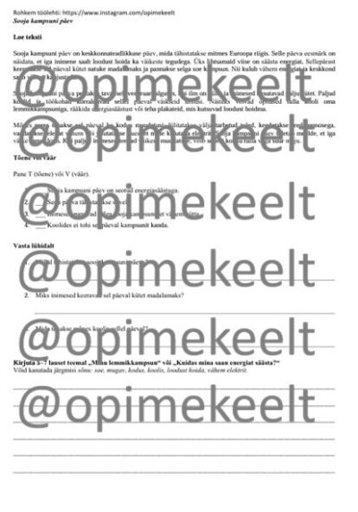 Soe kampsuni päev (A2-B1)