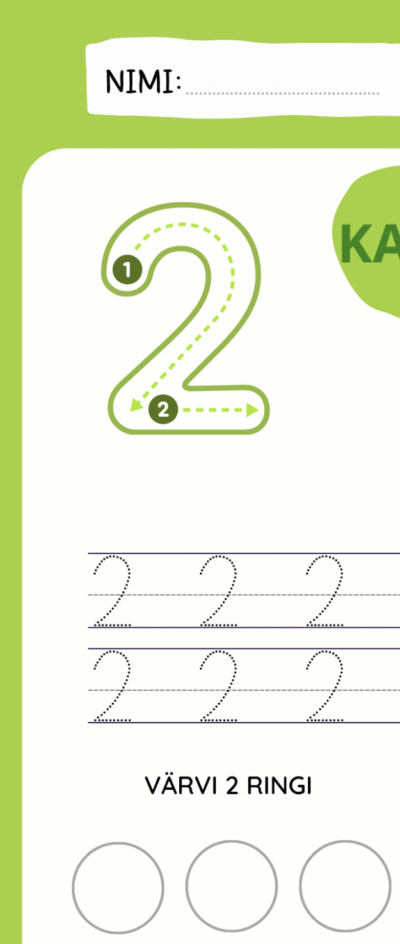 Numbrite kirjutamine.