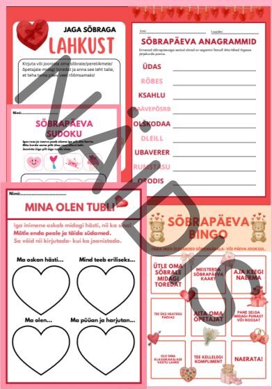 Sõbrapäeva töölehed