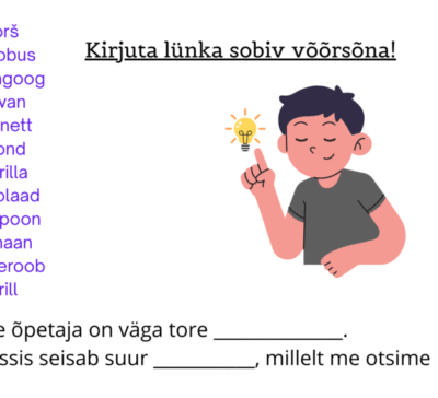 Võõrsõnad. Tööleht.