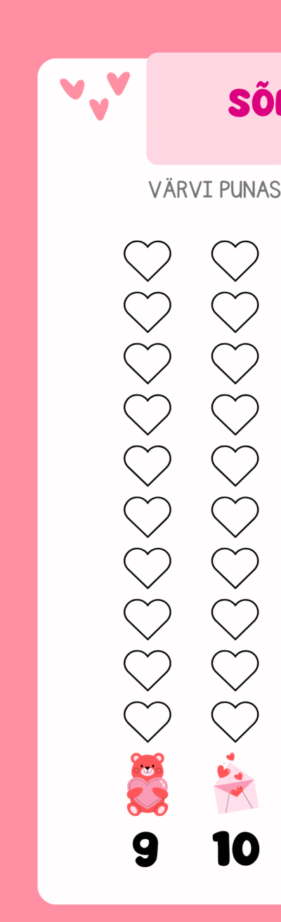 Sõbrapäev. Südamete värvimine.