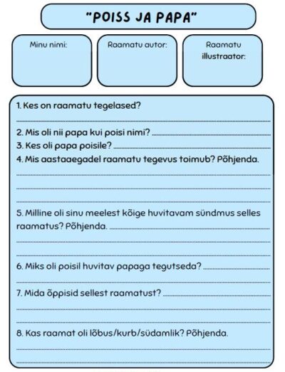 Triinu Laane raamatu "Poiss ja papa" kokkuvõte