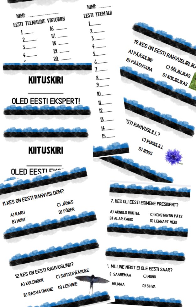 Eesti teemaline viktoriin/liikumismäng