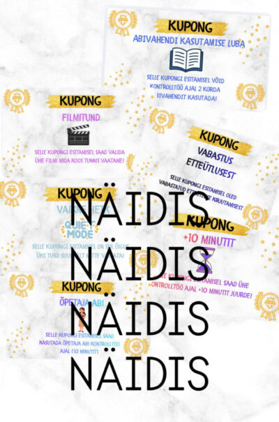 Kupongid õpilaste motiveerimiseks
