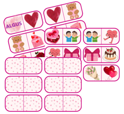 Sõbrapäeva/valentinipäeva doomino piltidega