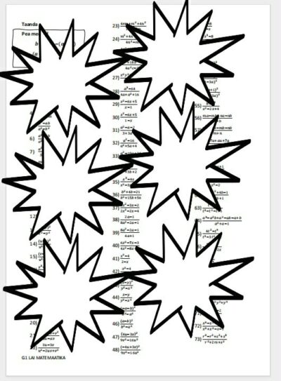 Ülesanded algebraliste murdude taandamise kohta