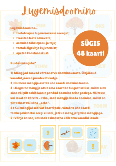 Lugemisdoomino "SÜGIS"