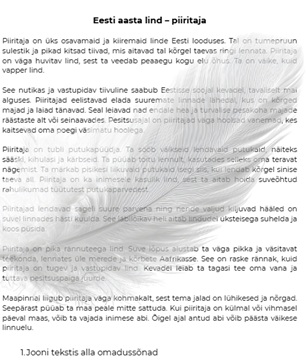 Lugemine - aasta lind on piiritaja