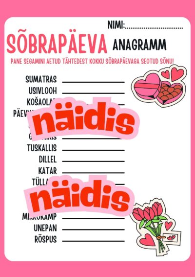 Sõbrapäeva anagramm