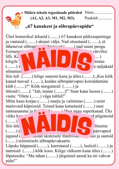 Tegusõna pöörete määramine etteantud tekstis. Teadmiste kontroll.