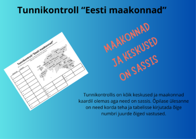 Tunnikontroll "Eesti maakonnad". VOL 2