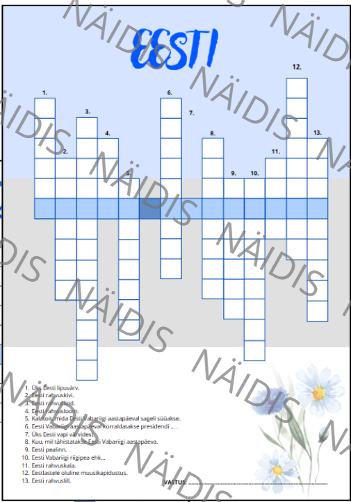 Komplekt: ristsõna Eesti Vabariik (piltidega, küsimustega) - Image 2