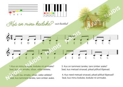 Noot klaverile "Kus on minu koduke"