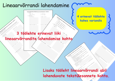 Töölehtede komplekt LINEAARVÕRRANDI LAHENDAMINE