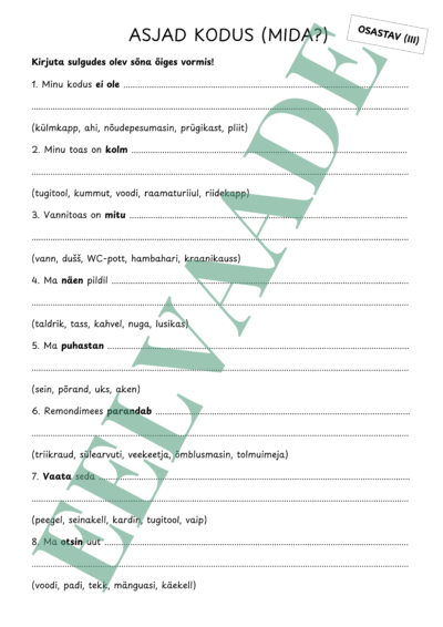 "Asjad kodus - osastav"
