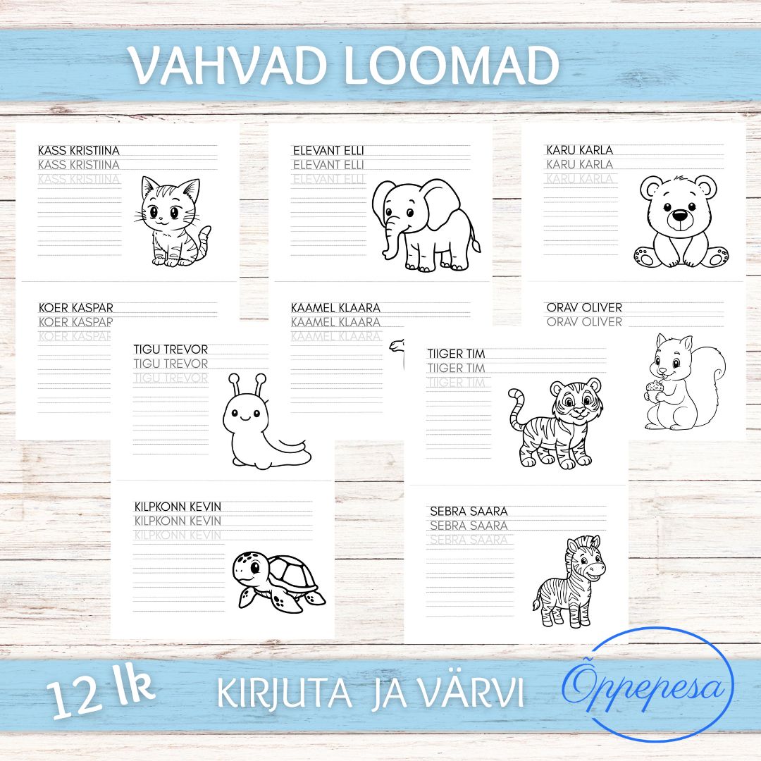 VAHVAD LOOMAD - KIRJUTA JA VÄRVI