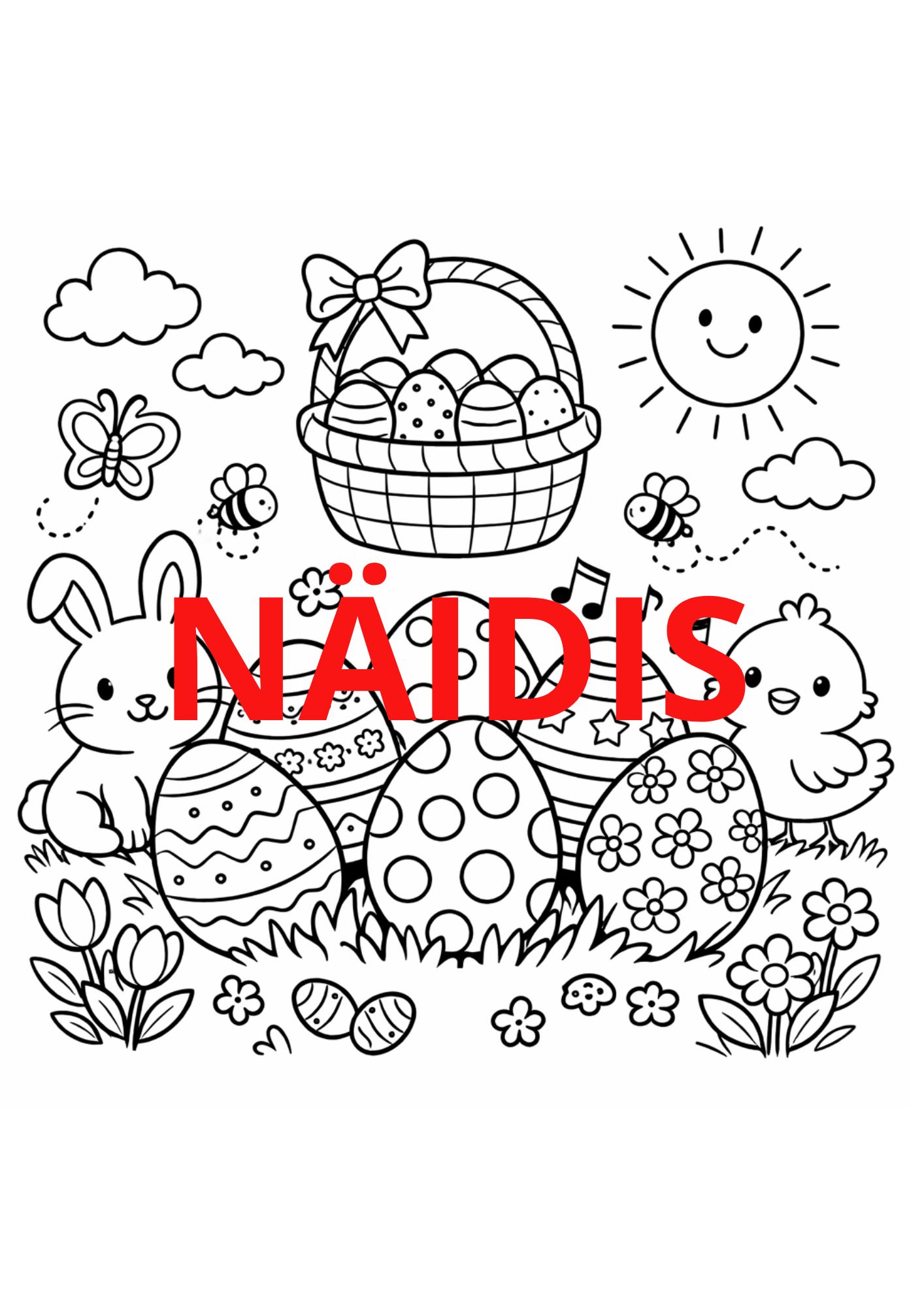 Lihavõtte värvimisleht ja kirjaeelharjutused