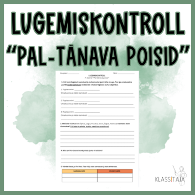 Lugemiskontroll "PÁL-TÄNAVA POISID"