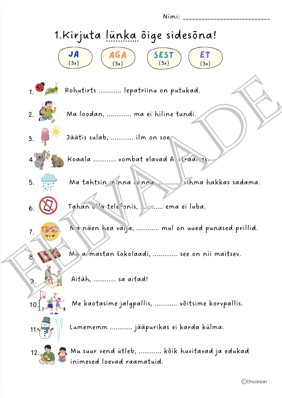 "A1-A2: SIDESÕNAD" Uued töölehed (2 lk) - Image 3