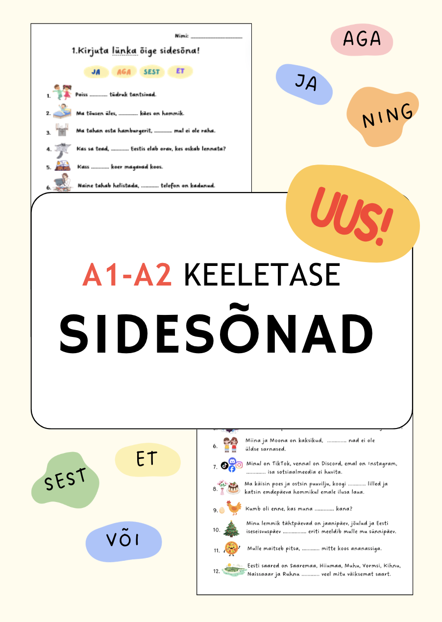 "A1-A2: SIDESÕNAD" Uued töölehed (2 lk)