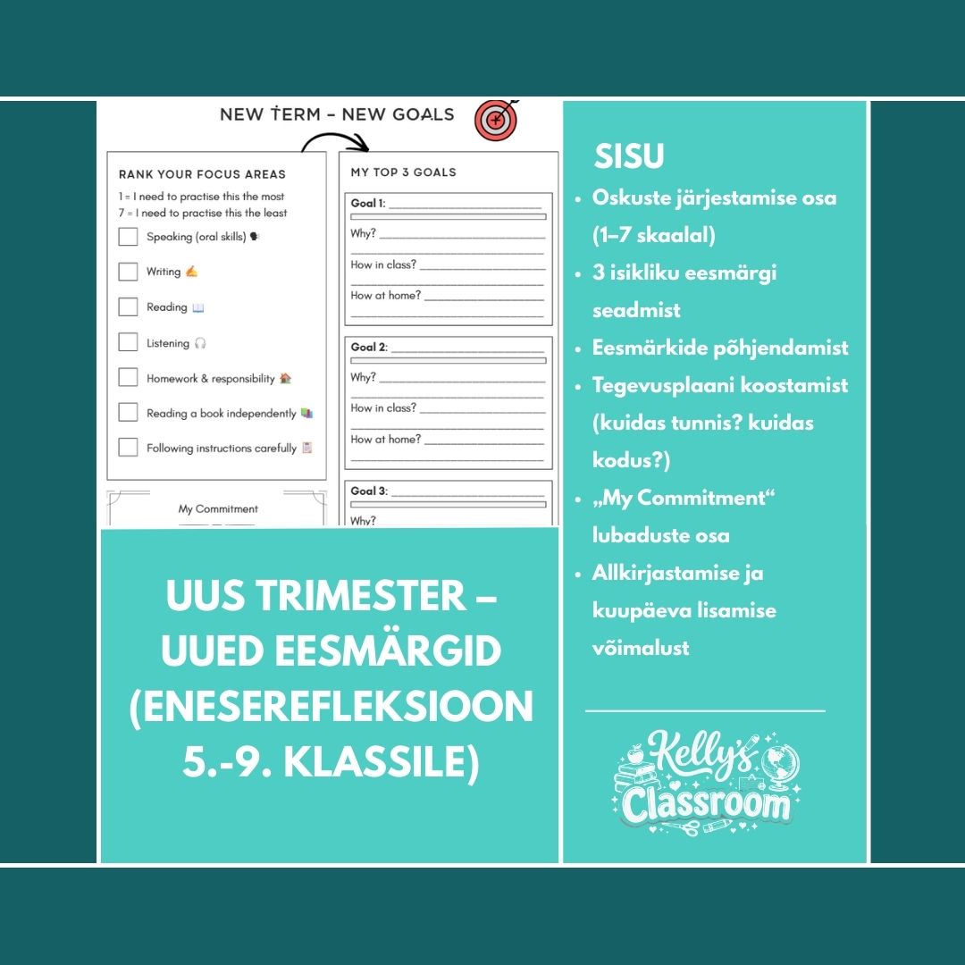 Uueks trimestriks eesmärkide seadmine inglise keeles.
