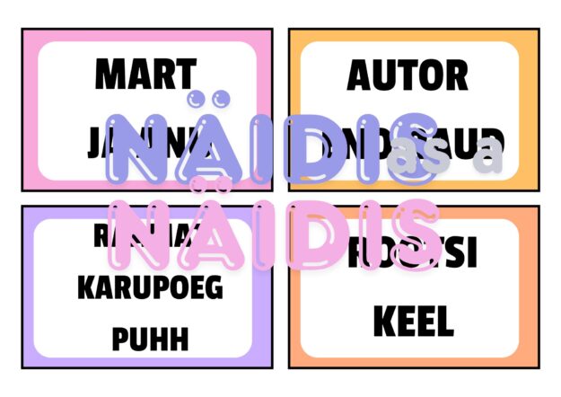 Nimed, nimetused ja pealkirjad – 64 õppekaarti algustähe harjutamiseks