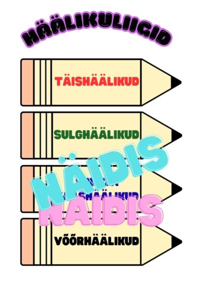 Häälikuliigid ja häälikud – prindi, lõika ja õpi mänguliselt