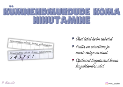 Kümnendmurdude koma nihutamine