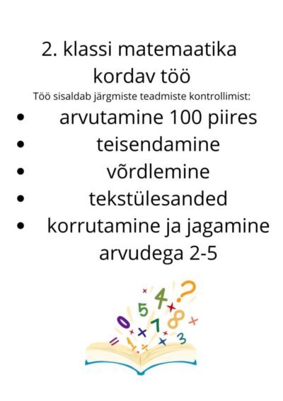 Matemaatika kordav töö 2.klassile