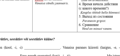 Sisekohakäänded. A2