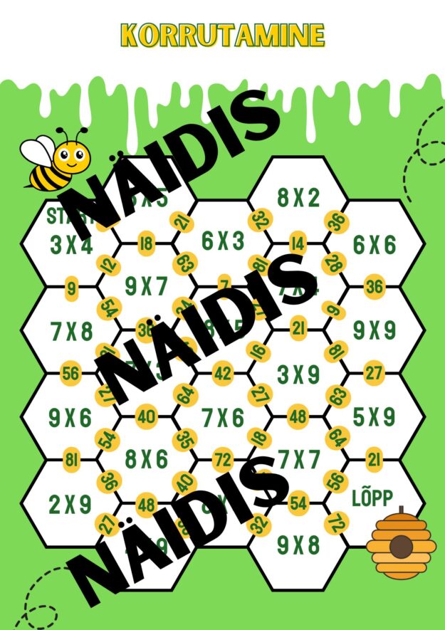 Lauamängud- korrutustabel