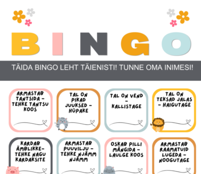 Teatrikunsti liigutustega bingo