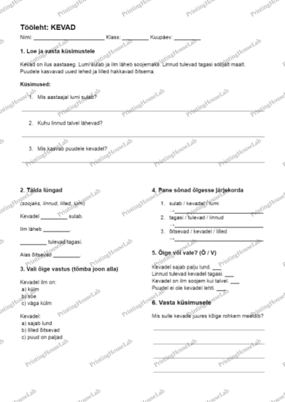 TÖÖLEHT: Kevad