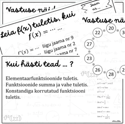 Elementaarfunktsioonide tuletis