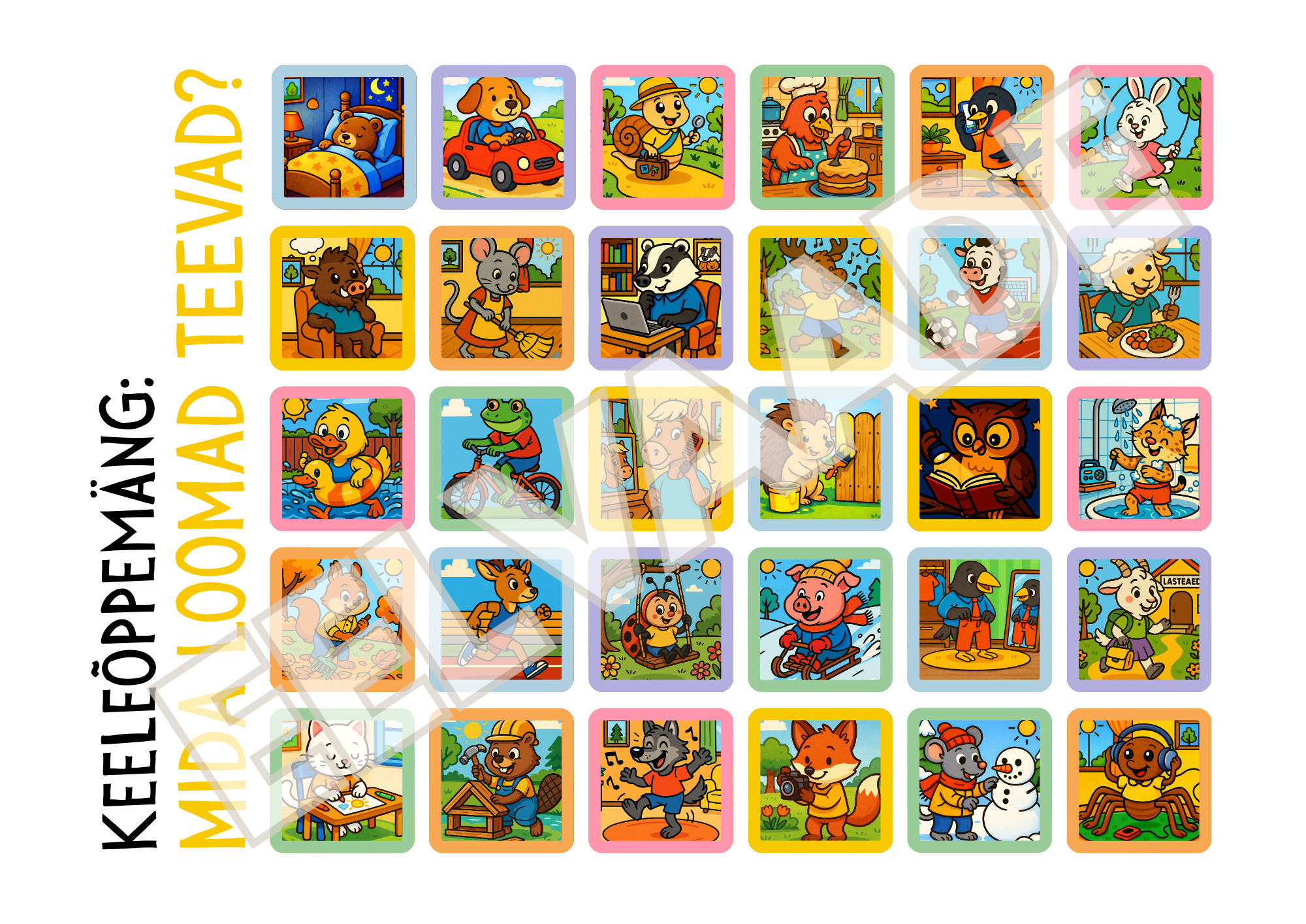 Keeleõppemäng: mida loomad teevad?