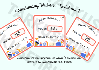 Mul on...! Kellel on...? 100 piires üleminekuga liitmine ja lahutamine