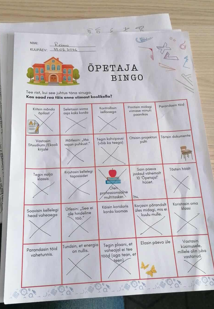 ÕPETAJA BINGO – vaimse tervise vitamiin enne vaheaega - Image 2