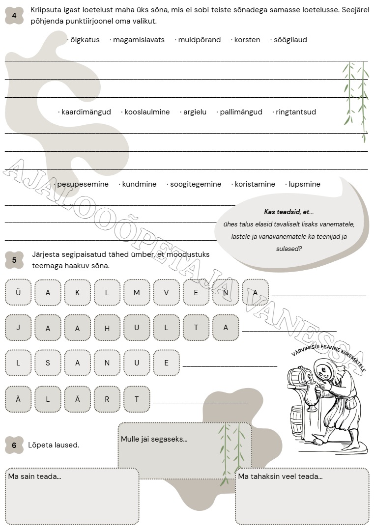Tööleht "Küla ja talu" (2 lk) - Image 2