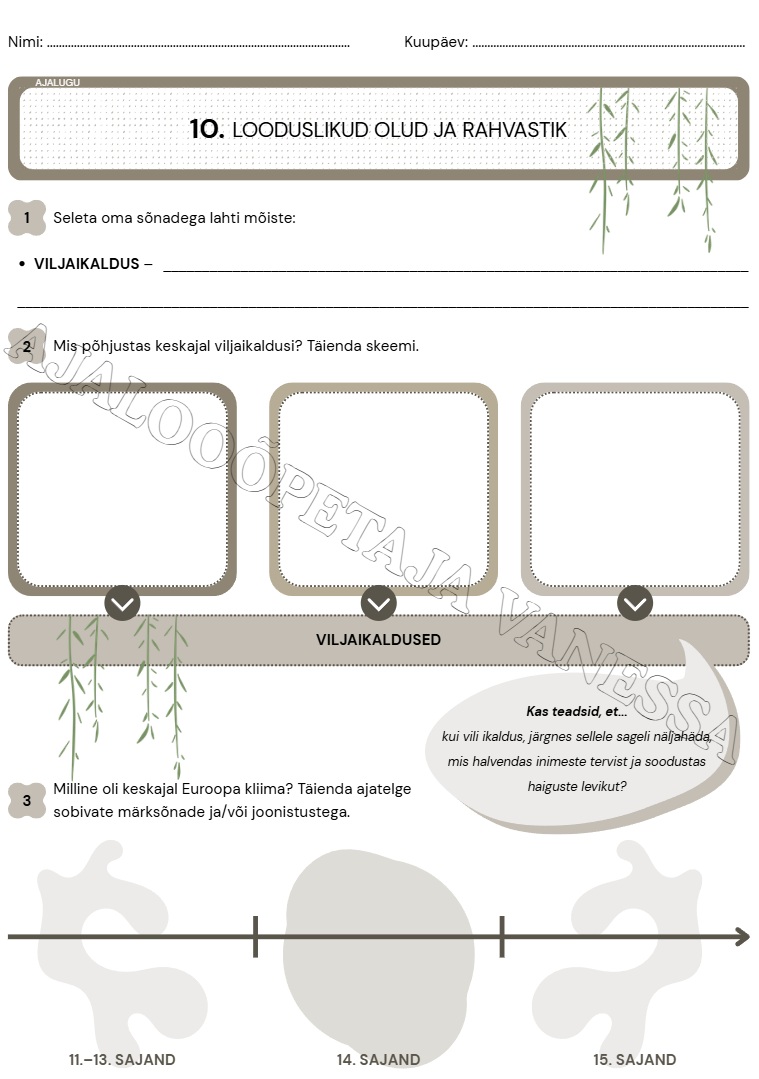 Töölehtede pakett "Elu maal" (4 tk)